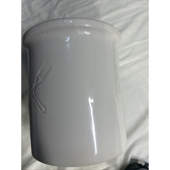 Maioliche Jessica White Ceramic Utensil Holder Made in Italy - Picture 4 of 5